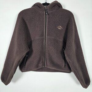 TNA Fleece Womens Small Long Sleeve Brown Full Zip Hoodie